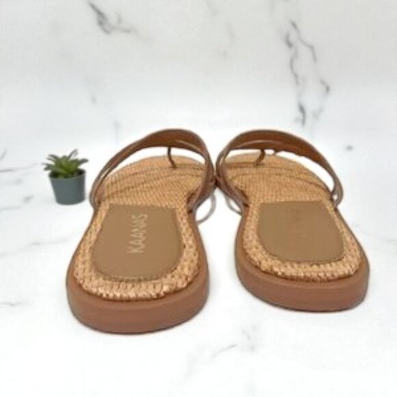 NWOT Kaanas Azores Naked slide Sandals Caramel Flats - Picture 5 of 6